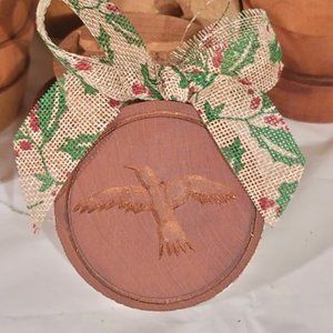 Antique Vintage Wooden Butter Stamp Mold Primitive Farmhouse Christmas Ornaments